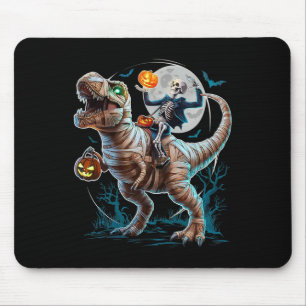 Skelet Rijdende Mummie Pompoen T Rex Dinosaur Grap Muismat