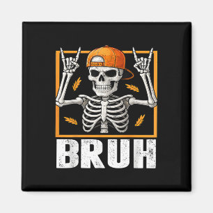 Skelet Rock On Bruh Halloween Voor Mannen Jongens Magneet