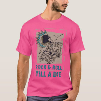 Skelet Rock Roll Tot Een Dood Punk Rock Concert T-shirt