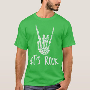 Skelet Rocker Hand Punk Rock Muziek Mannen Jongens T-shirt
