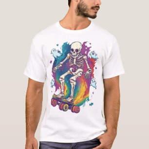 Skelet Roller Schaatsrijder T-shirt