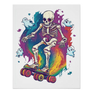 Skelet-rolschaatsster Perfect Poster