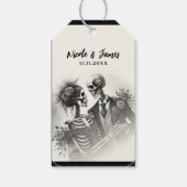 Skelet Romance Gotische bruiloft Verloving Cadeaulabel (Achterkant)
