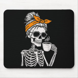 Skelet Rommelige Knot Koffie Drinken Halloween Kos Muismat