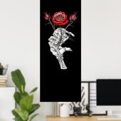  skelet Roos Valentijn Poster (Thuiskantoor)