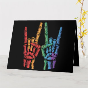 Skelet Roter Hand LGBTQ Regenboogvlag Gay Pride Kaart