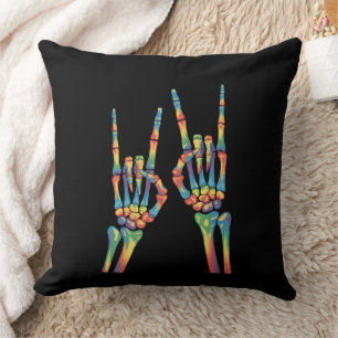Skelet Rots Hand Regenboog LGBTQ Homoseksueel Lesb Kussen