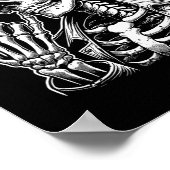 Skelet Rotste Hand Halloween Kostuum Rocker Cool R Poster (Hoek)