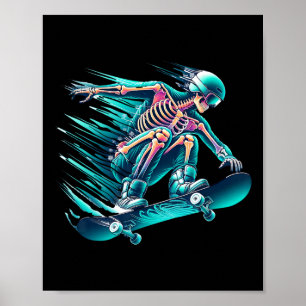 Skelet Schaatsen Snelheid Cool  Poster
