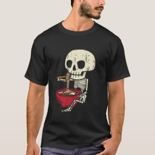 Skelet Schedel Eten Ramen Schattige Anime Hallowee T-shirt