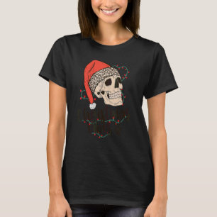 Skelet Schedel Kerst Trilling Luipaard Kerstman Ho T-shirt