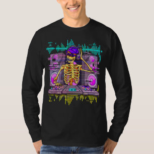 Skelet Schijf Jockey Master Of Ceremonies Feest Zo T-shirt