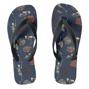 Skelet Scuba Diver & Coral Originele Kunst Teenslippers