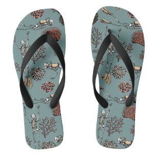 Skelet Scuba Diver & Coral Teenslippers