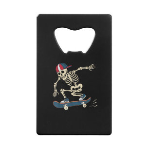 Skelet Skateboard Halloween skeeleren Skateboarder Kredietkaart Flessenopener