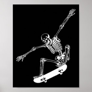 Skelet Skateboard Skull Halloween Skateboarden Poster