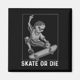 Skelet Skateboard T-shirt Skate Of Die Grappig Ska Magneet