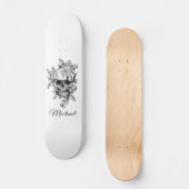Skelet Skelet Gothic Elegant and Name Skateboard (Voorkant)