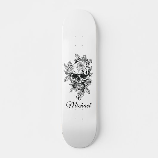 Skelet Skelet Gothic Elegant and Name Skateboard (Voorkant)