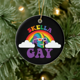 Skelet Skella Gay Regenboog Pride Maand Keramisch Ornament