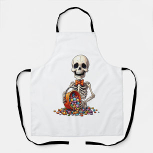 Skelet Snoep Kom Halloween Schort