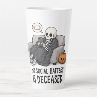 Skelet Sociale Batterij Overleden Grappig Hallowee Latte Mok