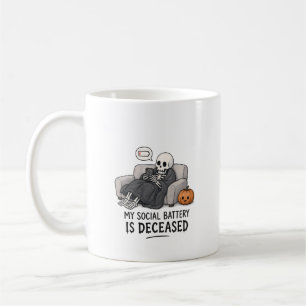 Skelet Sociale Batterij Overleden Grappige Hallowe Koffiemok