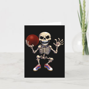 Skelet spelen Bowling Funny Halloween Skull Kind Kaart