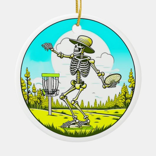 Skelet Spelen Disc Golf Keramisch Ornament (Voorkant)