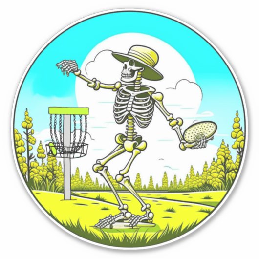 Skelet Spelen Disc Golf Sticker (Voorkant)