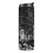 Skelet Spider Moon Web Zwart Halloween Thermosbeker (Gedraaid links)