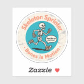Skelet Sprinter Botten in Beweging Sticker (Vel)