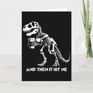 Skelet T-rex Dinosaur Halloween Mannen Vrouwen Gra Kaart