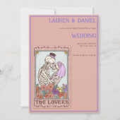 Skelet Tarot QR Gotische Bruiloft Save The Date (Voorkant)