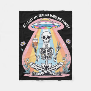 Skelet Tenminste Mijn Trauma Maakte Me Grappig Men Fleece Deken