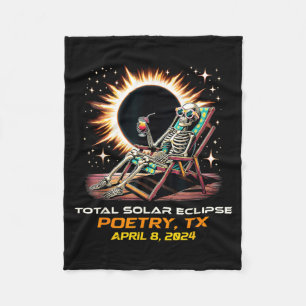 Skelet Totale Zonsverduistering Poëzie Texas Fleece Deken