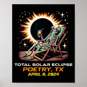 Skelet Totale Zonsverduistering Poëzie Texas Poster