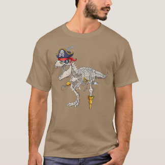Skelet TRex Dinosaur Piraat Trick or Treat Hallo T-shirt