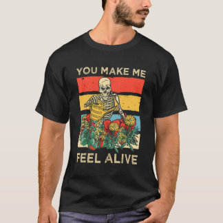 skelet tuinieren je laat me levendig voelen t-shirt