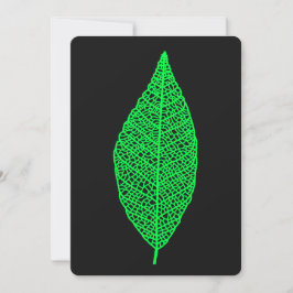 Skelet van blad lijntekening zwart en groen kaartj