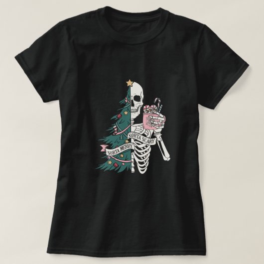skelet van een kerstboom t-shirt (Design voorkant)