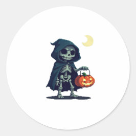 Skelet van Halloween Ronde Sticker