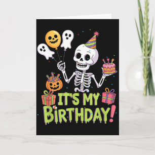 Skelet Verjaardag Grappig Gelukkig Halloween Verja Kaart