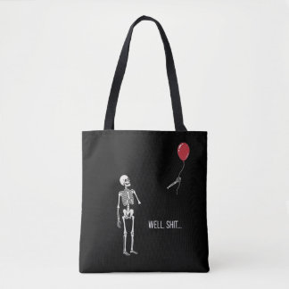 Skelet Verloren Ballon, Donkere Humor Halloween Draagtas