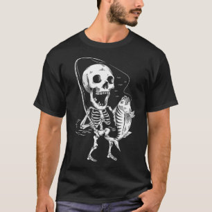Skelet Vissen Lui Halloween Kostuum Cool Schedel T-shirt