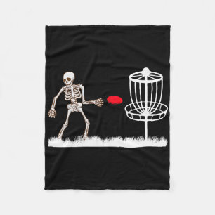 Skelet Vliegende Disc Golf Frisbee Golfer Geest Ha Fleece Deken
