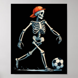 Skelet Voetbal Halloween Kostuum Grappige Mannen J Poster