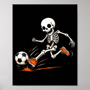 Skelet voetbal halloween kostuum poster