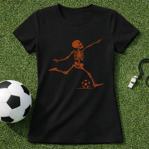 Skelet Voetbal Schop; Griezelige Halloween Voetbal T-shirt