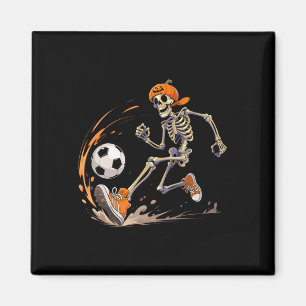 Skelet Voetbalspeler Pompoen Hoofd Grappig Hallowe Magneet